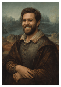 Thumbnail for Custom Renaissance Portrait from Photo with Pet or Child - Personalized Traditional Wall Art, Turn Your Picture into a Timeless Masterpiece, Vintage Home Decor for Living Room, Museum Style Poster - Front View