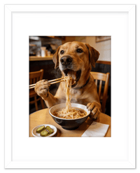 Thumbnail for Custom Pet Eating Noodles Portrait - Create Your Own Pet Artwork from Photo, Personalized Animal Wall Art, Retro Foodie Dog Print, Funny Kitchen Poster, Modern Home Decor, Fun Gifts for Cat Lovers - Front View