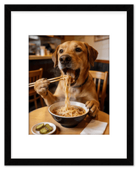 Thumbnail for Custom Pet Eating Noodles Portrait - Create Your Own Pet Artwork from Photo, Personalized Animal Wall Art, Retro Foodie Dog Print, Funny Kitchen Poster, Modern Home Decor, Fun Gifts for Cat Lovers - Front View