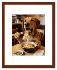 Thumbnail for Custom Pet Eating Noodles Portrait - Create Your Own Pet Artwork from Photo, Personalized Animal Wall Art, Retro Foodie Dog Print, Funny Kitchen Poster, Modern Home Decor, Fun Gifts for Cat Lovers - Front View