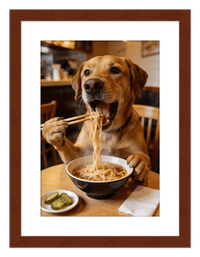 Thumbnail for Custom Pet Eating Noodles Portrait - Create Your Own Pet Artwork from Photo, Personalized Animal Wall Art, Retro Foodie Dog Print, Funny Kitchen Poster, Modern Home Decor, Fun Gifts for Cat Lovers - Front View