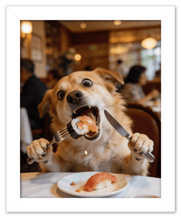 Thumbnail for Custom Pet Portrait Eating Sushi from Photo - Vintage Quirky Home Decor, Cute Funny Animal Poster, Personalized Dog or Cat Wall Art, Adorable Keepsake Gifts for Pet Lovers, Unique Humorous Artwork - Front View