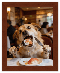 Thumbnail for Custom Pet Portrait Eating Sushi from Photo - Vintage Quirky Home Decor, Cute Funny Animal Poster, Personalized Dog or Cat Wall Art, Adorable Keepsake Gifts for Pet Lovers, Unique Humorous Artwork - Front View