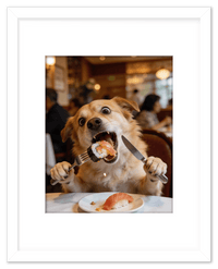 Thumbnail for Custom Pet Portrait Eating Sushi from Photo - Vintage Quirky Home Decor, Cute Funny Animal Poster, Personalized Dog or Cat Wall Art, Adorable Keepsake Gifts for Pet Lovers, Unique Humorous Artwork - Front View