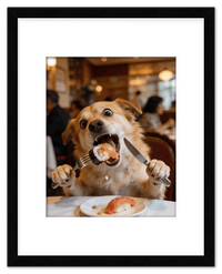 Thumbnail for Custom Pet Portrait Eating Sushi from Photo - Vintage Quirky Home Decor, Cute Funny Animal Poster, Personalized Dog or Cat Wall Art, Adorable Keepsake Gifts for Pet Lovers, Unique Humorous Artwork - Front View