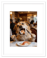 Thumbnail for Custom Pet Portrait Eating Sushi from Photo - Vintage Quirky Home Decor, Cute Funny Animal Poster, Personalized Dog or Cat Wall Art, Adorable Keepsake Gifts for Pet Lovers, Unique Humorous Artwork - Front View