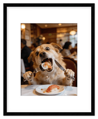 Thumbnail for Custom Pet Portrait Eating Sushi from Photo - Vintage Quirky Home Decor, Cute Funny Animal Poster, Personalized Dog or Cat Wall Art, Adorable Keepsake Gifts for Pet Lovers, Unique Humorous Artwork - Front View