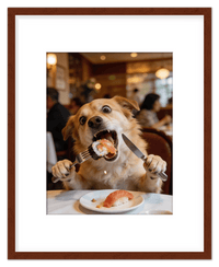 Thumbnail for Custom Pet Portrait Eating Sushi from Photo - Vintage Quirky Home Decor, Cute Funny Animal Poster, Personalized Dog or Cat Wall Art, Adorable Keepsake Gifts for Pet Lovers, Unique Humorous Artwork - Front View