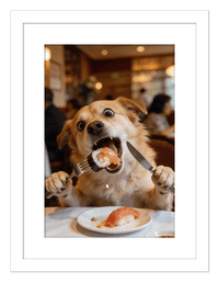 Thumbnail for Custom Pet Portrait Eating Sushi from Photo - Vintage Quirky Home Decor, Cute Funny Animal Poster, Personalized Dog or Cat Wall Art, Adorable Keepsake Gifts for Pet Lovers, Unique Humorous Artwork - Front View