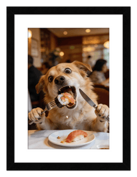 Thumbnail for Custom Pet Portrait Eating Sushi from Photo - Vintage Quirky Home Decor, Cute Funny Animal Poster, Personalized Dog or Cat Wall Art, Adorable Keepsake Gifts for Pet Lovers, Unique Humorous Artwork - Front View