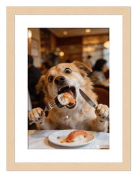 Thumbnail for Custom Pet Portrait Eating Sushi from Photo - Vintage Quirky Home Decor, Cute Funny Animal Poster, Personalized Dog or Cat Wall Art, Adorable Keepsake Gifts for Pet Lovers, Unique Humorous Artwork - Front View