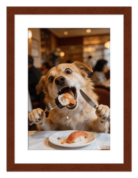 Thumbnail for Custom Pet Portrait Eating Sushi from Photo - Vintage Quirky Home Decor, Cute Funny Animal Poster, Personalized Dog or Cat Wall Art, Adorable Keepsake Gifts for Pet Lovers, Unique Humorous Artwork - Front View