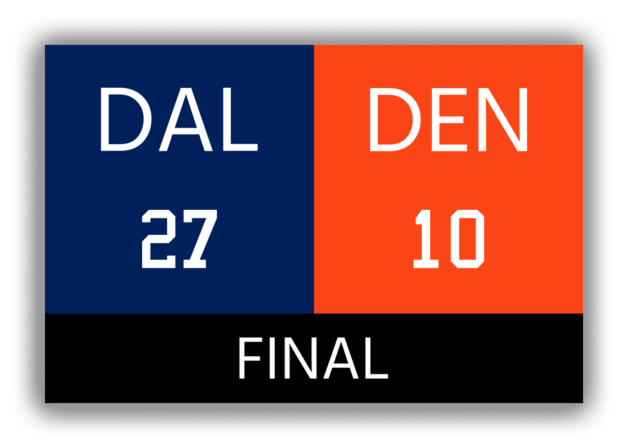 Dallas vs Denver Canvas Wrap & Photo Print - 1977 1978 Football Championship - Front View