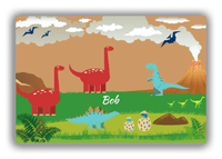 Thumbnail for Personalized Dinosaur Canvas Wrap & Photo Print IV - Brown Background I - Front View