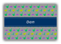 Thumbnail for Personalized Dinosaur Canvas Wrap & Photo Print V - Dark Grey with Ribbon Nameplate - Front View