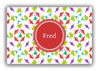 Thumbnail for Personalized Dinosaur Canvas Wrap & Photo Print VII - White with Circle Nameplate - Front View