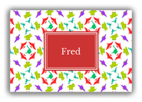Thumbnail for Personalized Dinosaur Canvas Wrap & Photo Print VII - White with Rectangle Nameplate - Front View
