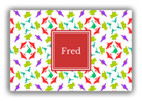 Thumbnail for Personalized Dinosaur Canvas Wrap & Photo Print VII - White with Square Nameplate - Front View