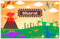 Thumbnail for Personalized Dinosaur Placemat - Dinosaur I - Decorative Nameplate in Brown -  View
