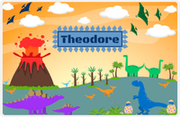 Thumbnail for Personalized Dinosaur Placemat - Dinosaur I - Decorative Nameplate in Glacier -  View