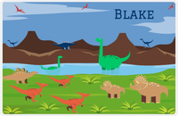 Thumbnail for Personalized Dinosaur Placemat - Dinosaur III - Glacier Background -  View