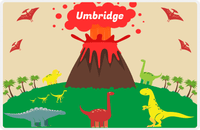 Thumbnail for Personalized Dinosaur Placemat - Dinosaur II - Light Brown Background -  View