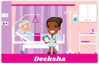Thumbnail for Personalized Doctors & Nurses Placemat III - Bedside Manner - Black Girl II -  View