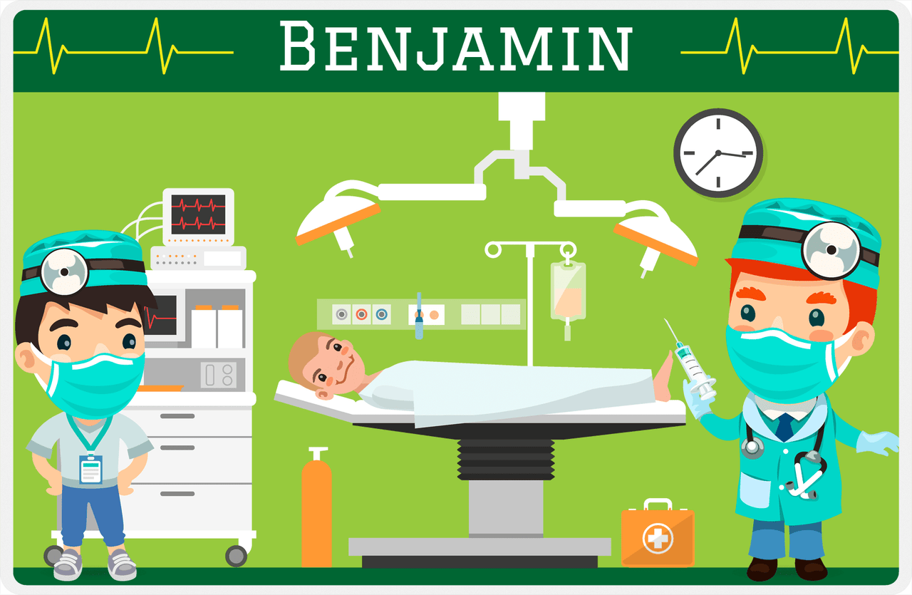 Personalized Doctors & Nurses Placemat VI - Operation Room - Redhead Boy -  View