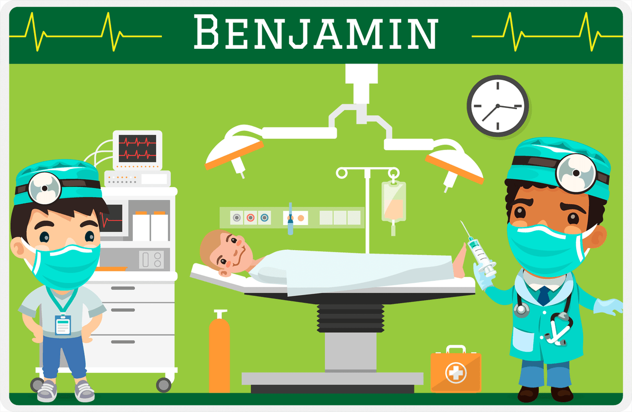 Personalized Doctors & Nurses Placemat VI - Operation Room - Black Boy I -  View