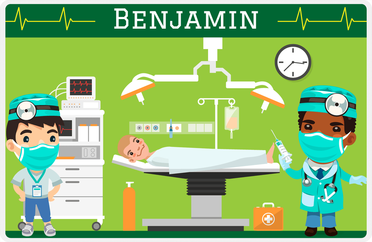 Personalized Doctors & Nurses Placemat VI - Operation Room - Black Boy II -  View