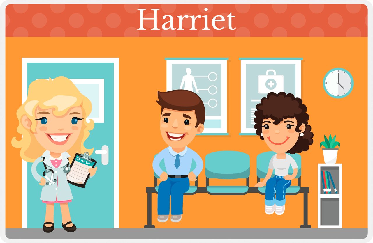 Personalized Doctors & Nurses Placemat IX - Waiting Room - Blonde Girl -  View