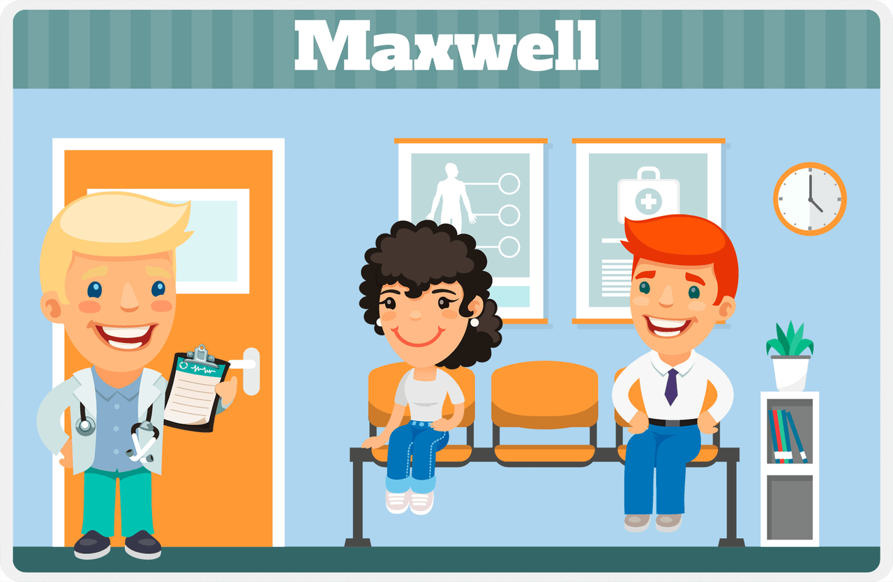 Personalized Doctors & Nurses Placemat X - Waiting Room - Blond Boy -  View