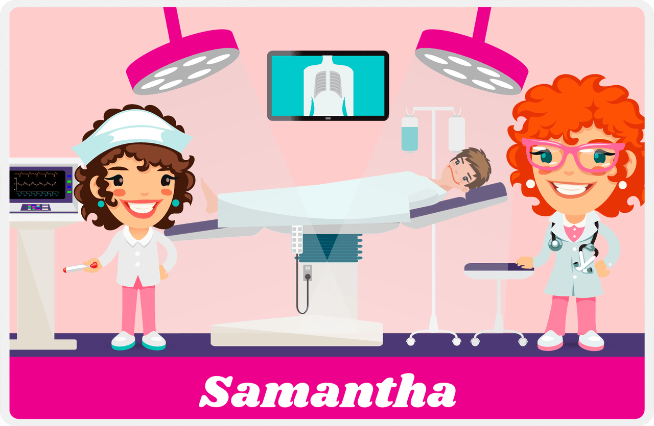 Personalized Doctors & Nurses Placemat XI - Pre-Op Room - Redhead Girl -  View