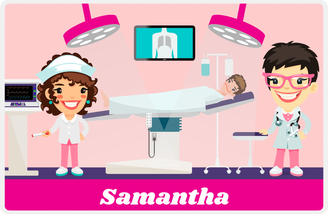 Personalized Doctors & Nurses Placemat XI - Pre-Op Room - Asian Girl -  View