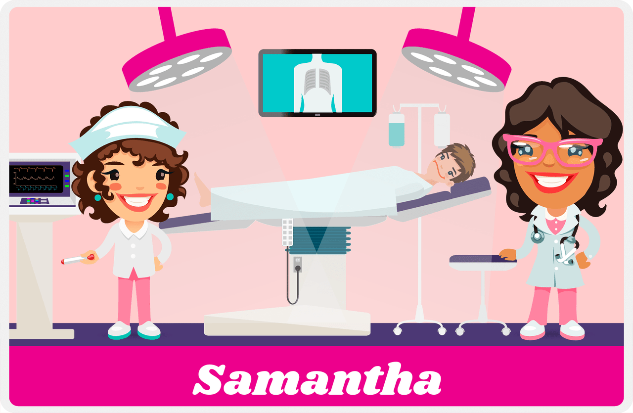 Personalized Doctors & Nurses Placemat XI - Pre-Op Room - Black Girl I -  View