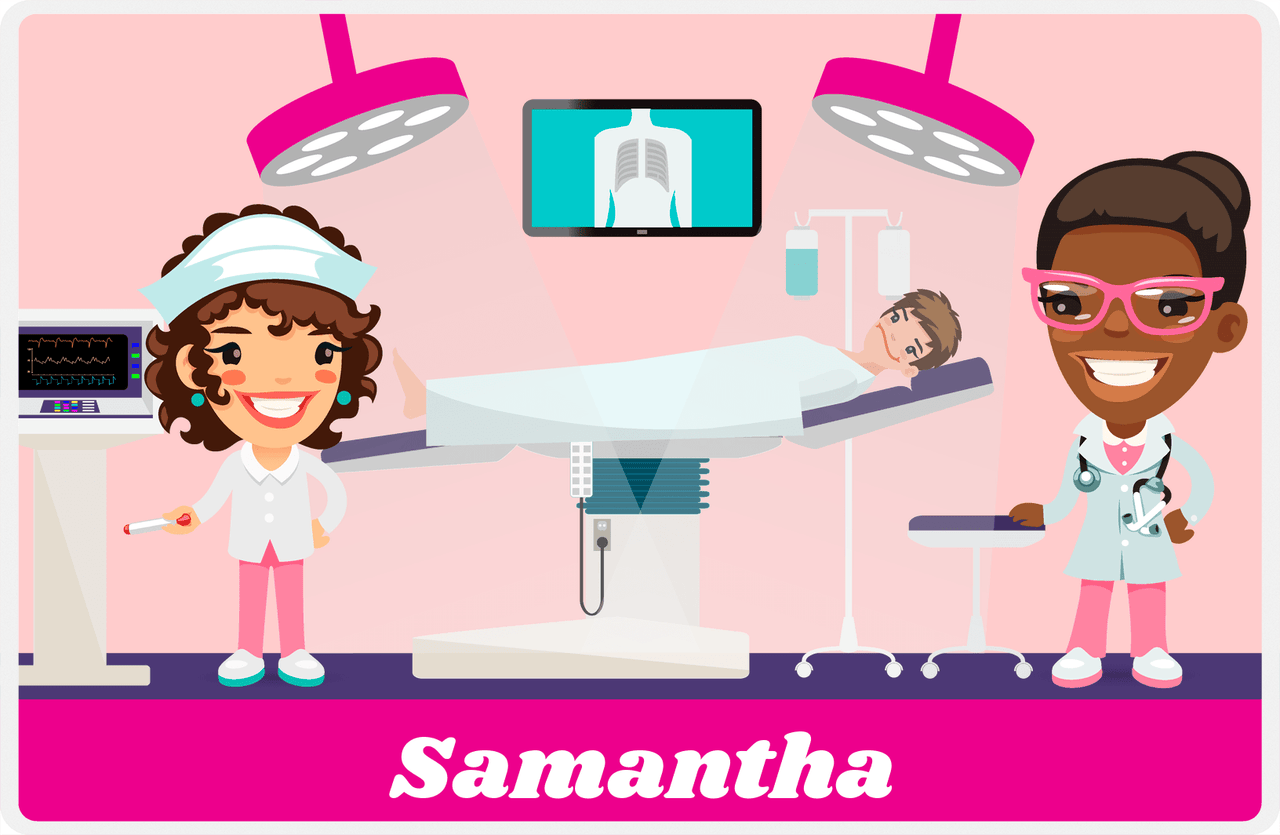Personalized Doctors & Nurses Placemat XI - Pre-Op Room - Black Girl II -  View