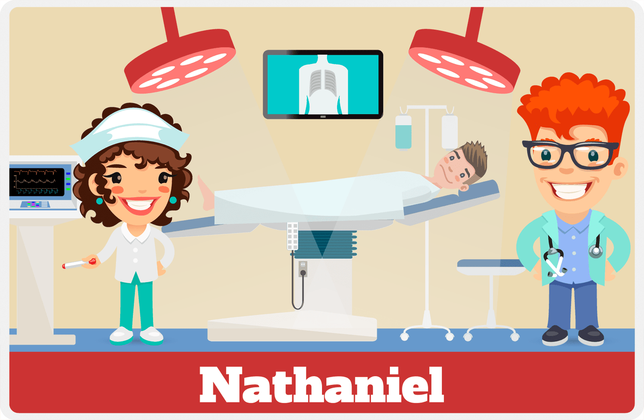 Personalized Doctors & Nurses Placemat XII - Pre-Op Room - Redhead Boy -  View