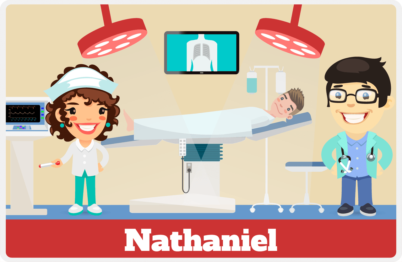 Personalized Doctors & Nurses Placemat XII - Pre-Op Room - Asian Boy -  View