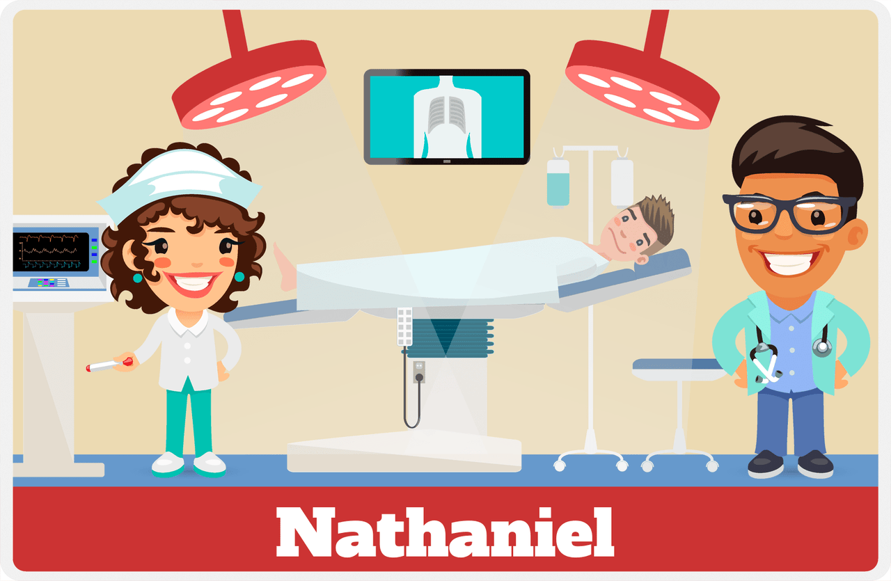 Personalized Doctors & Nurses Placemat XII - Pre-Op Room - Black Boy I -  View