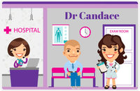 Thumbnail for Personalized Doctors & Nurses Placemat XIII - Reception Area - Brunette Girl -  View