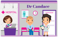 Thumbnail for Personalized Doctors & Nurses Placemat XIII - Reception Area - Black Hair Girl -  View