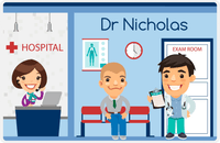 Thumbnail for Personalized Doctors & Nurses Placemat XIV - Reception Area - Black Hair Boy -  View