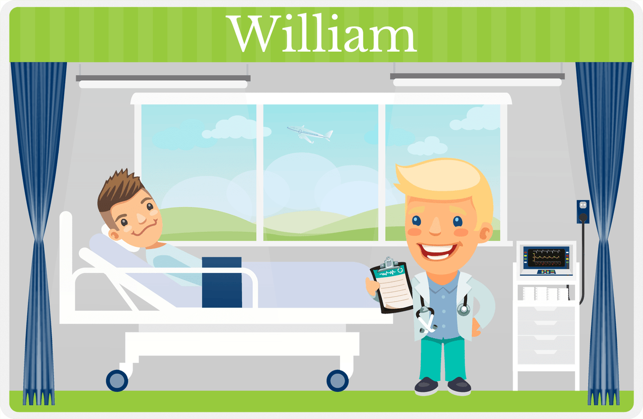 Personalized Doctors & Nurses Placemat XVI - Recovery Room - Blond Boy -  View
