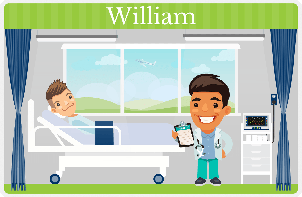 Personalized Doctors & Nurses Placemat XVI - Recovery Room - Black Boy I -  View