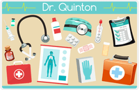 Thumbnail for Personalized Doctors & Nurses Placemat XVII - Doctor Gear - Light Brown Background -  View