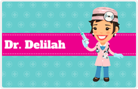 Thumbnail for Personalized Doctors & Nurses Placemat XVIII - Black Hair Girl -  View