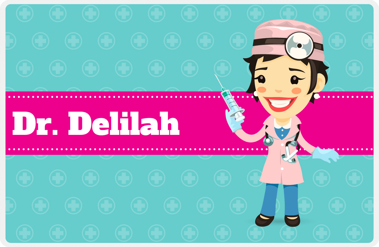 Personalized Doctors & Nurses Placemat XVIII - Asian Girl -  View