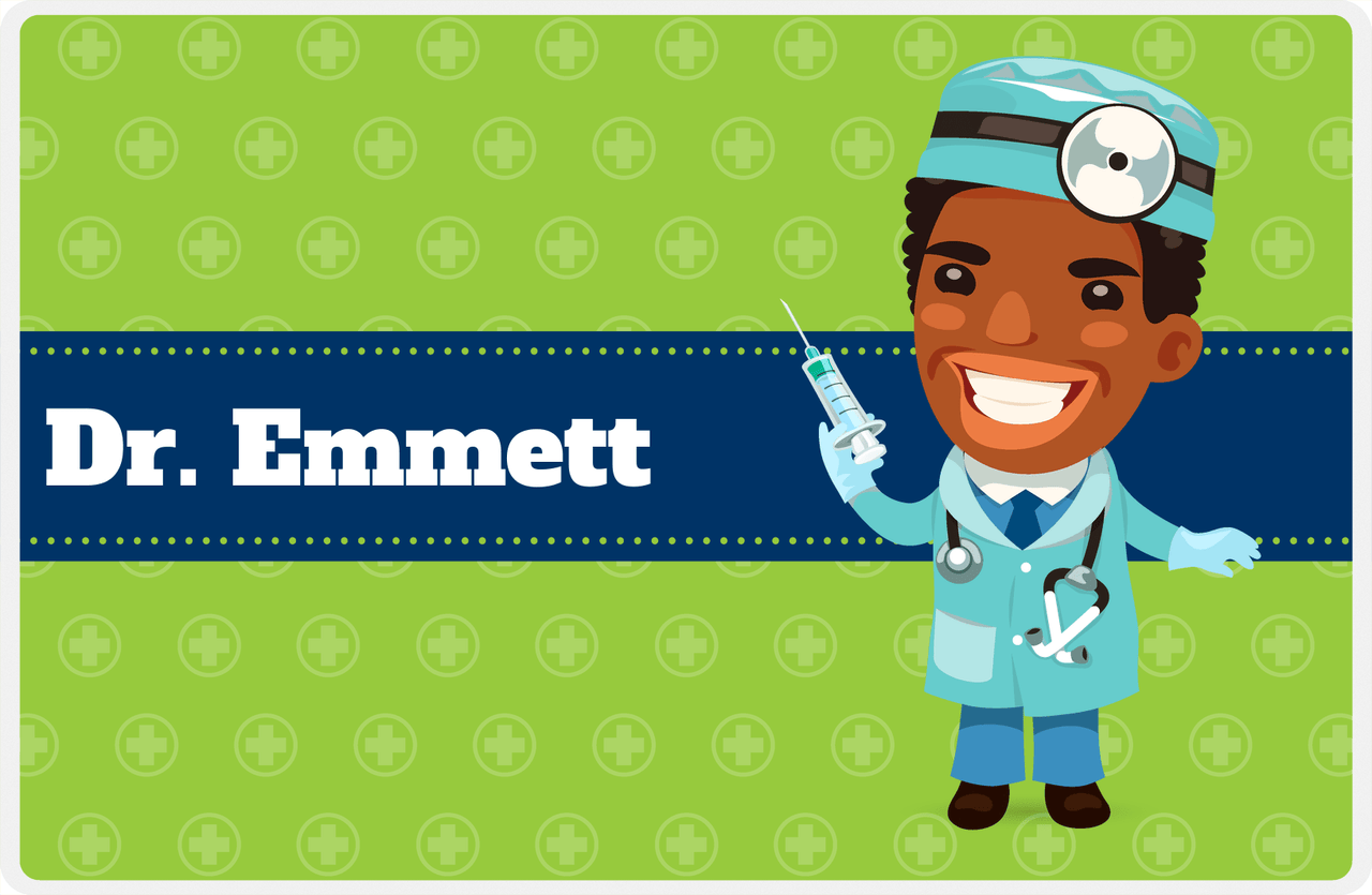 Personalized Doctors & Nurses Placemat XIX - Black Boy II -  View