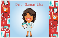 Thumbnail for Personalized Doctors & Nurses Placemat XX - Gear Pattern - Black Girl I -  View