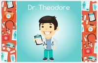 Thumbnail for Personalized Doctors & Nurses Placemat XXI - Gear Pattern - Asian Boy -  View